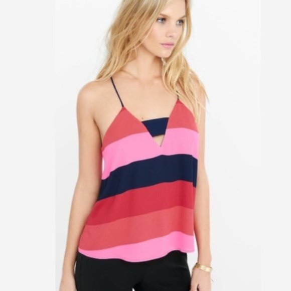 Express Tops - Express Color Block Zipper Back Cami Size XS